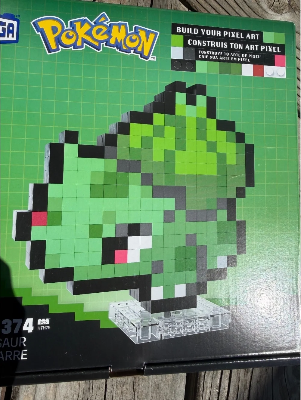 Mega Pokémon Bulbasaur Pixel Art Building Set - 374 Pieces, Ages 13+